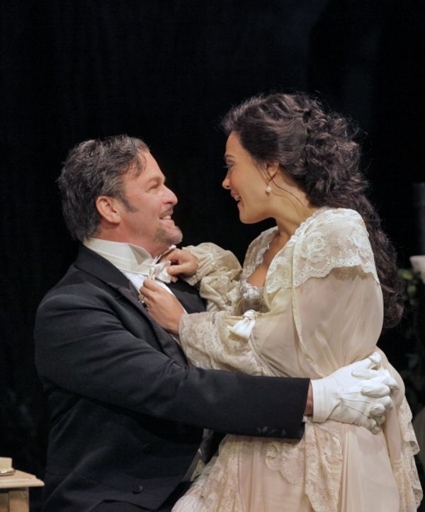 Ron Raines as Fredrik Egerman and Amanda Squitieri as Anne Egerman Photo